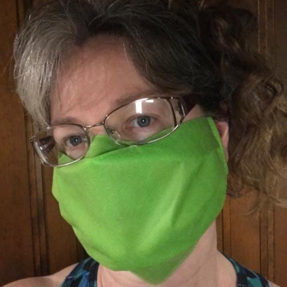 LIME GREEN CUSTOM FACE MASK WASHABLE REUSABLE …